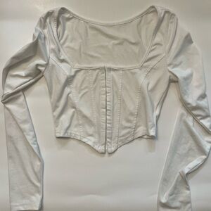 White Corset Long Sleeve Top